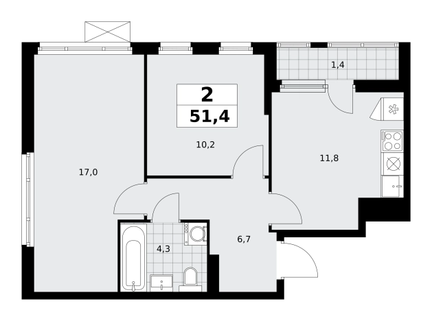 Купить двухкомнатную квартиру в ЖК Дзен-кварталы в Москве. Вариант № 3355620, 0, площадь -  квм, цена 23749370 рублей