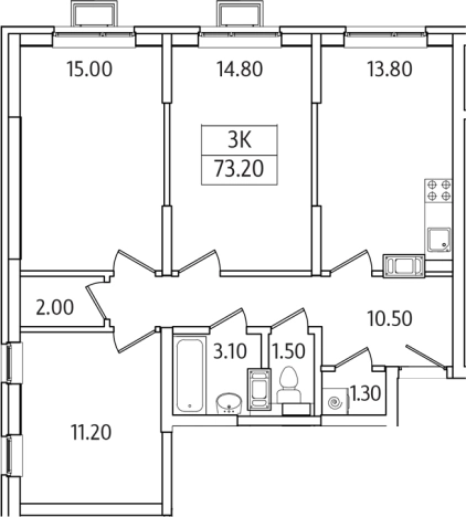 Купить квартиру в ЖК Видный Берег 2.0 в Московской области. Вариант № 129335, 0, площадь -  квм, цена 11429711 рублей