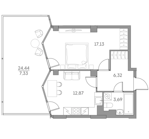 Купить квартиру в ЖК Аквилон Beside 2.0 в Москве. Вариант № 842254, 0, площадь - квм, цена 19402013.0000 рублей