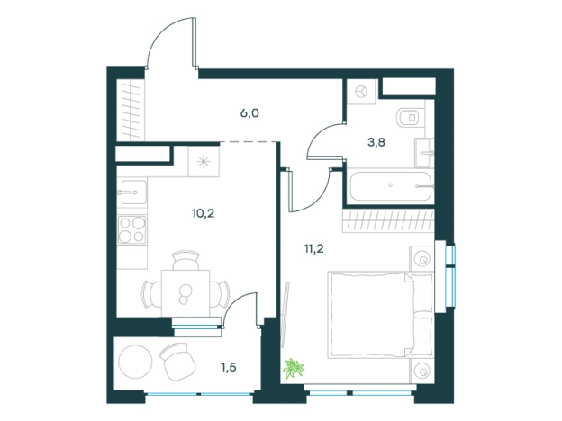 . Вариант № 169979, 0, площадь - 32.7 квм, цена 19102385 рублей