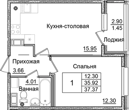 Купить однокомнатную квартиру в ЖК Квартал Заречье в Санкт-Петербурге. Вариант № 6707125, 0, площадь -  квм, цена 6598599 рублей