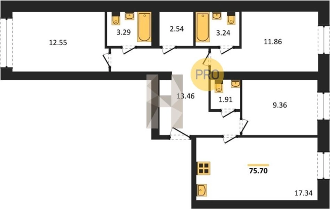Купить трехкомнатную квартиру на улице Карла Либкнехта в Ижевске. Вариант № 69798, 0, площадь -  квм, цена 5209500 рублей