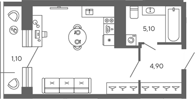 . Вариант № 7827748, 0, площадь - 30.1 квм, цена 4992000 рублей