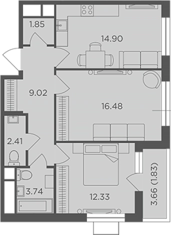 Купить двухкомнатную квартиру в Одинцове. Вариант № 129219, 0, площадь -  квм, цена 16207938 рублей