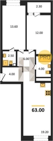 Купить двухкомнатную квартиру в ЖК Покровский в Ижевске. Вариант № 68623, 0, площадь -  квм, цена 4497220 рублей