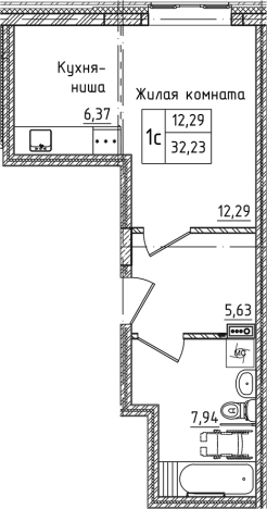 Купить Студию в Лобне. Вариант № 128954, 0, площадь -  квм, цена 4713978 рублей