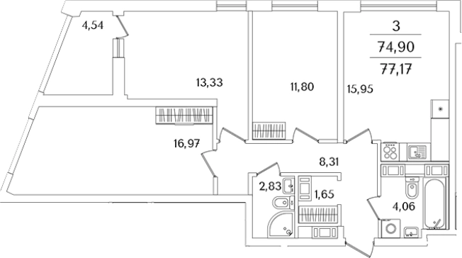 Купить трехкомнатную квартиру в районе Невский в Санкт-Петербурге. Вариант № 6832524, 0, площадь -  квм, цена 20200361 рублей