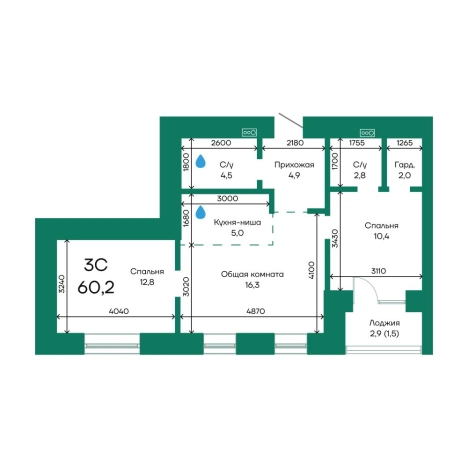 Купить квартиру в ЖК Широта в Барнауле. Вариант № 1493186, 0, площадь -  квм, цена 8578500 рублей