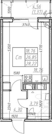 Купить Студию в новостройках в ЖК Левитан в Мурине. Вариант № 6852622, 0, площадь -  квм, цена 5582858 рублей