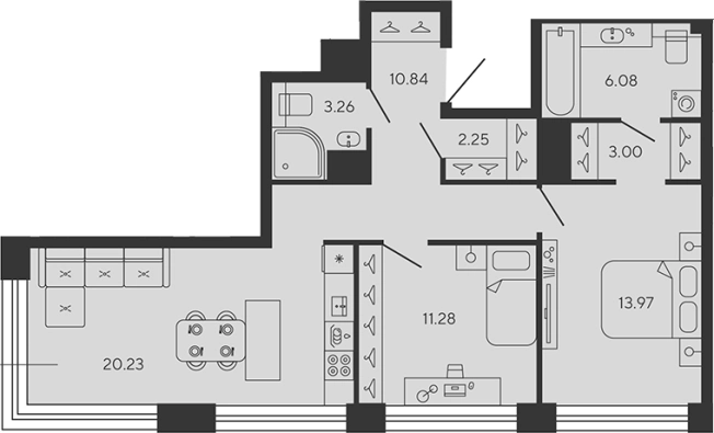 Купить трехкомнатную квартиру в ЖК BASHNI ELEMENT в Санкт-Петербурге. Вариант № 4162185, 0, площадь -  квм, цена 40383245 рублей