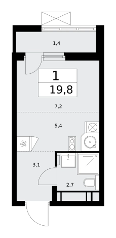 Купить однокомнатную квартиру в ЖК Скандинавия в Москве. Вариант № 142494, 0, площадь -  квм, цена 10436976 рублей