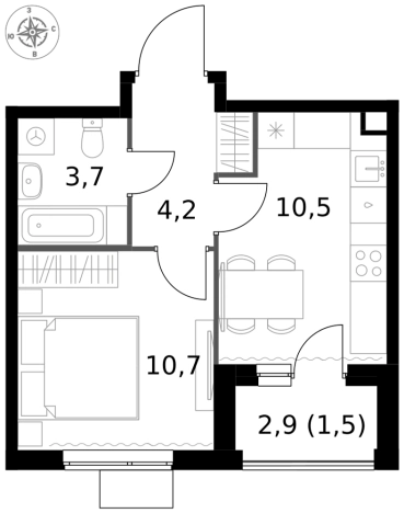 Купить квартиру в ЖК 1-й Измайловский в Москве. Вариант № 9714977, 0, площадь - квм, цена 16156800 рублей