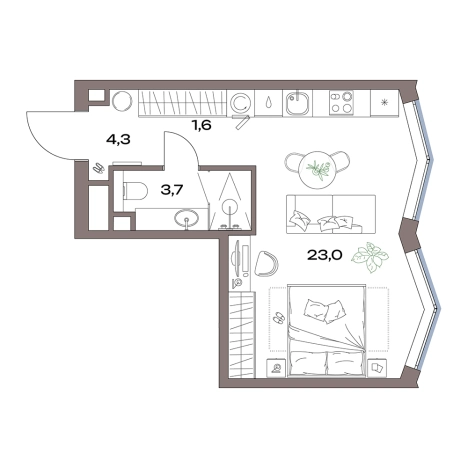 Купить Студию у метро Яхромская в Москве. Вариант № 880853, 0, площадь -  квм, цена 18008184 рублей