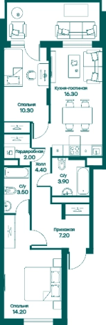Купить трехкомнатную квартиру в Одинцове. Вариант № 83817, 0, площадь - квм, цена 11589102 рублей
