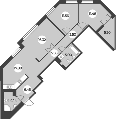 Купить многокомнатную квартиру на улице Ленинский проспект в Санкт-Петербурге. Вариант № 7254301, 0, площадь -  квм, цена 20651000 рублей