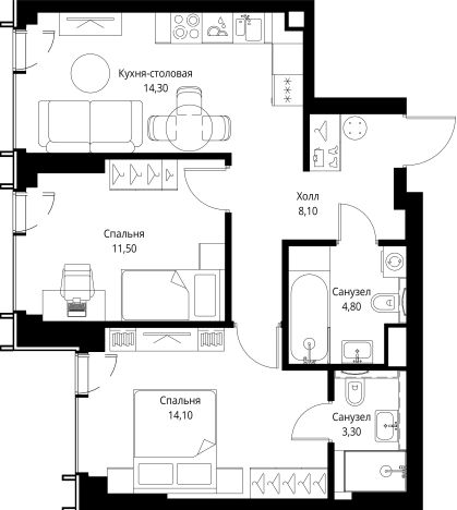 Купить квартиру на улице Верейская в Москве. Вариант № 10380698, 0, площадь -  квм, цена 34501500 рублей