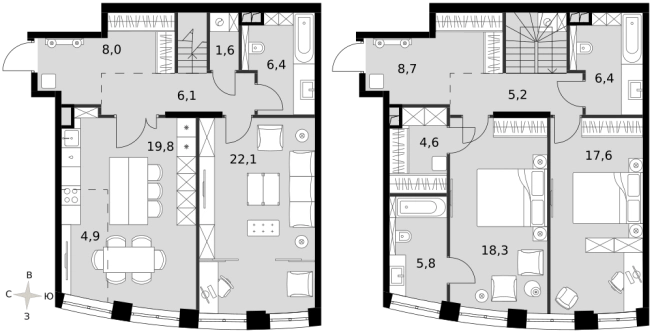 Купить многокомнатную квартиру в ЖК Sydney City в Москве. Вариант № 9502179, 0, площадь -  квм, цена 138905260 рублей