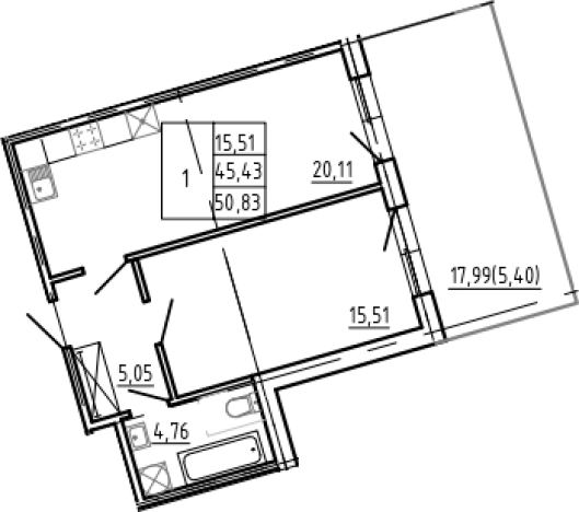 Купить двухкомнатную квартиру в районе исторический  Разлив в Санкт-Петербурге. Вариант № 1728477, 0, площадь -  квм, цена 23460587 рублей