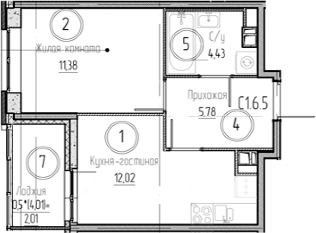 Купить однокомнатную квартиру у метро Улица Дыбенко в Ленинградской области. Вариант № 8931195, 0, площадь -  квм, цена 5707015 рублей