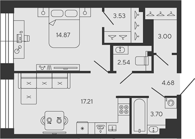 Купить двухкомнатную квартиру в районе Василеостровский в Санкт-Петербурге. Вариант № 8340563, 0, площадь -  квм, цена 22902672 рублей
