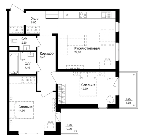 Купить двухкомнатную квартиру в новостройках на улице Достоевского в Ленинградской области. Вариант № 7829276, 0, площадь -  квм, цена 8887500 рублей