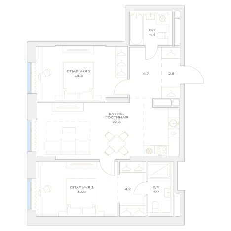 Купить квартиру в ЖК Детали в Москве. Вариант № 10763582, 0, площадь - квм, цена 19301870 рублей