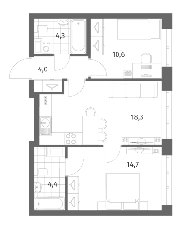 Купить трехкомнатную квартиру в ЖК NEWПИТЕР в Ленинградской области. Вариант № 5258786, 0, площадь -  квм, цена 10053000 рублей