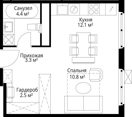 Купить однокомнатную квартиру в новостройках в районе Расторгуево в Видном. Вариант № 6740068, 0, площадь -  квм, цена 9644612 рублей