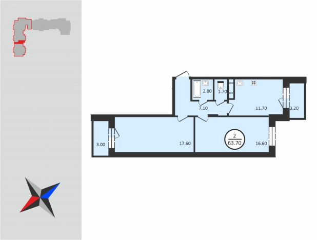 Купить квартиру в новостройках в районе Доброе в Владимире. Вариант № 65039, 0, площадь -  квм, цена 7878000 рублей