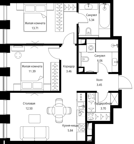 Купить квартиру на улице Волоколамское шоссе в Москве. Вариант № 363744, 0, площадь - квм, цена 29894680 рублей
