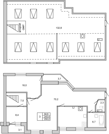 Купить четырехкомнатную квартиру у метро Проспект Просвещения в Санкт-Петербурге. Вариант № 8062661, 0, площадь -  квм, цена 38944000 рублей