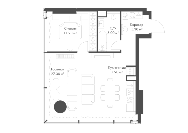 . Вариант № 143792, 0, площадь - 57.4 квм, цена 54392240 рублей
