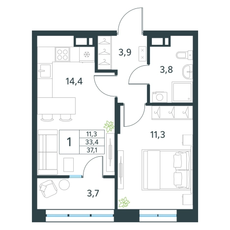 Купить квартиру в районе Черновский в Чите. Вариант № 157223, 0, площадь - квм, цена 6752200 рублей