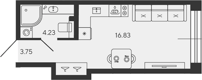 Купить Студию в новостройках в ЖК BASHNI ELEMENT в Санкт-Петербурге. Вариант № 4161983, 0, площадь -  квм, цена 10881666 рублей