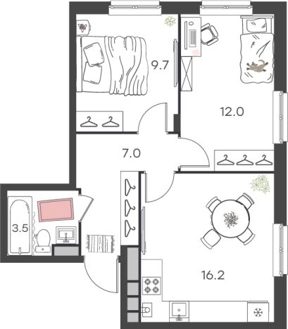 Купить квартиру в новостройках в Нижегородской области. Вариант № 1083929, 0, площадь -  квм, цена 7308400 рублей