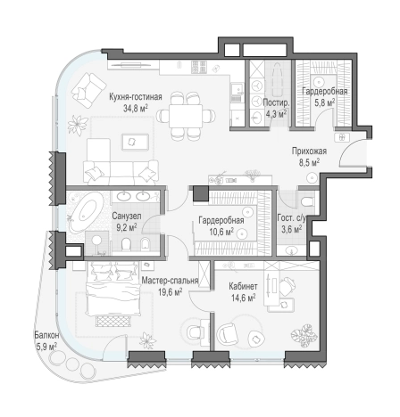 Купить двухкомнатную квартиру на улице Пыжёвский переулок в Москве. Вариант № 65168, 0, площадь -  квм, цена 477800000 рублей