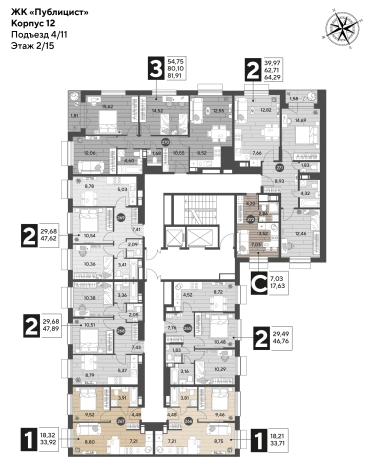 Купить однокомнатную квартиру в Микрорайоне Новые Подлипки, Королёв в Королёве. Вариант № 139670, 1, площадь -  квм, цена 6356337 рублей