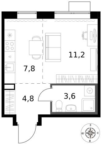 Купить однокомнатную квартиру у метро Саларьево в Москве. Вариант № 10442112, 0, площадь -  квм, цена 14574060 рублей