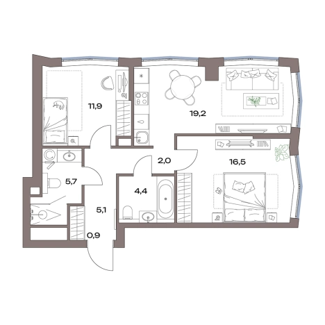 Купить квартиру у метро Яхромская в Москве. Вариант № 881684, 0, площадь -  квм, цена 30819310 рублей