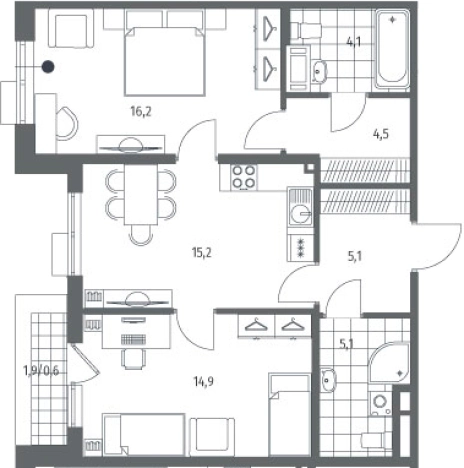Купить трехкомнатную квартиру в ЖК Парусная 1 в Санкт-Петербурге. Вариант № 7262593, 0, площадь -  квм, цена 23156000 рублей
