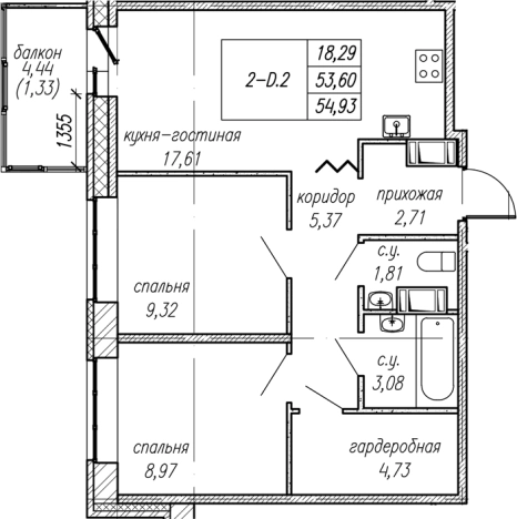 Купить трехкомнатную квартиру в ЖК " Уютный" в Ленинградской области. Вариант № 8063573, 0, площадь -  квм, цена 10049326 рублей