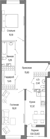 Купить двухкомнатную квартиру в ЖК Riga Hills (Рига Хиллс) в Московской области. Вариант № 138791, 0, площадь -  квм, цена 13129600 рублей