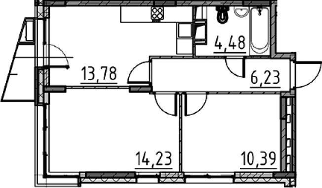 Купить двухкомнатную квартиру в новостройках у метро Парнас в Сертолове. Вариант № 8470343, 0, площадь -  квм, цена 8089032 рублей
