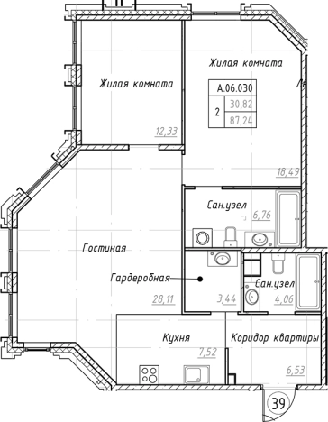 Купить трехкомнатную квартиру на улице Малоохтинский проспект в Санкт-Петербурге. Вариант № 88576, 0, площадь -  квм, цена 28618391 рублей