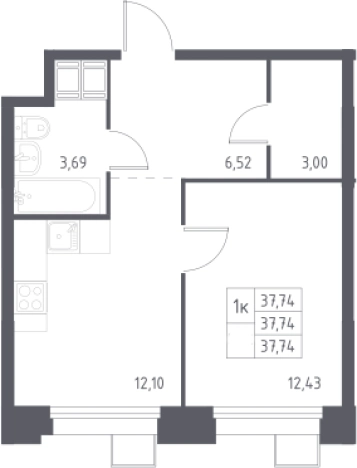 Купить квартиру у метро Румянцево в Москве. Вариант № 3560550, 0, площадь - квм, цена 9598857 рублей