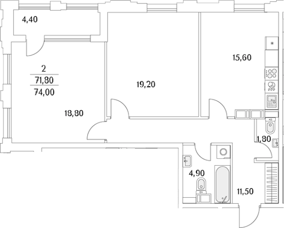 Купить трехкомнатную квартиру в ЖК Тайм Сквер в Санкт-Петербурге. Вариант № 8100891, 0, площадь -  квм, цена 17038574 рублей