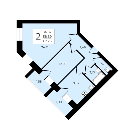 Купить квартиру на улице Всесвятская в Владимире. Вариант № 51937, 1, площадь -  квм, цена 4990000 рублей