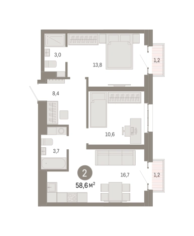 Купить квартиру в районе Метрогородок в Москве. Вариант № 8468388, 0, площадь -  квм, цена 22130000 рублей