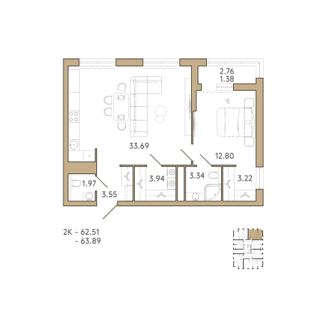 Купить однокомнатную квартиру на улице 2-й проезд Свердлова в Пензе. Вариант № 152997, 0, площадь -  квм, цена 8305700 рублей