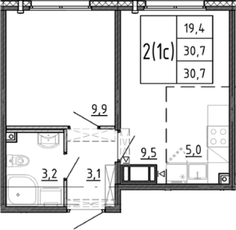 Купить однокомнатную квартиру в новостройках у метро Академическая в Санкт-Петербурге. Вариант № 9510802, 0, площадь -  квм, цена 6403252 рублей